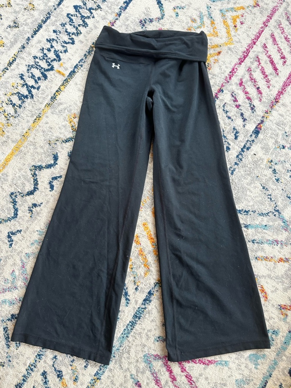 Under Armour Women’s Black Fold-Over Waist Flare Leggings